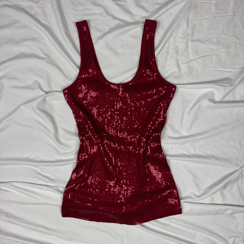 ★ express red sequin tank top ★